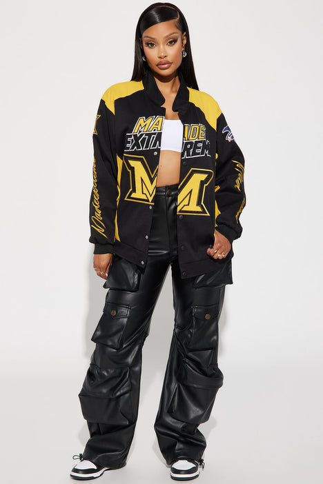 Pretty Little Thing Yellow Racing Varsity Jacket