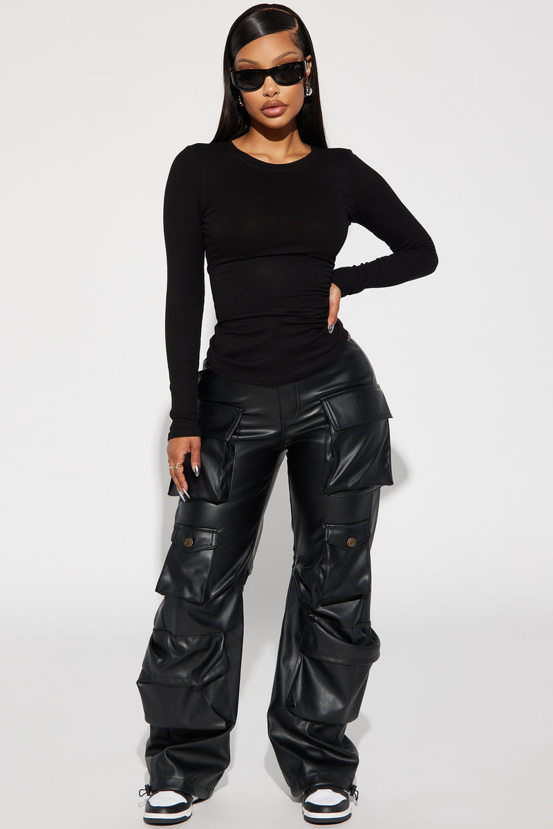 Jesse Ribbed Top - Black | Fashion Nova, Basic Tops & Bodysuits ...