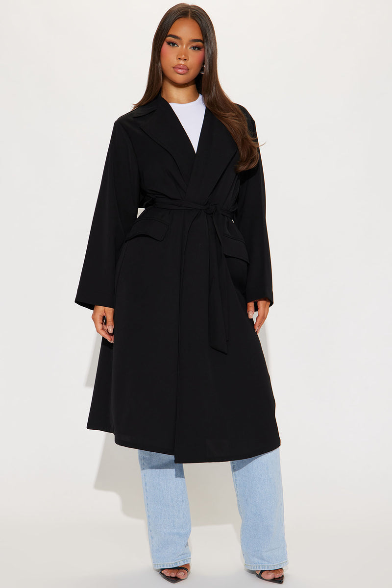 Mia Light Weight Trench Coat - Black | Fashion Nova, Jackets & Coats ...