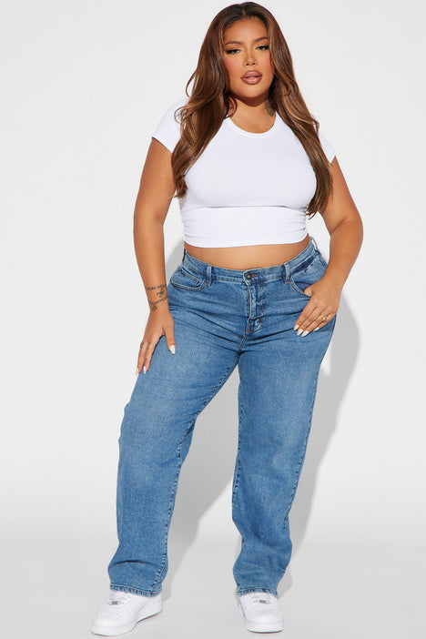 Winona 90's Wide Leg Jeans - Medium Blue Wash, Fashion Nova, Jeans