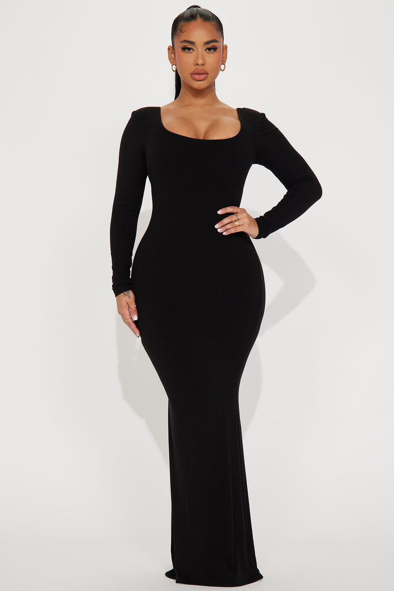 Ariana Shapewear Maxi Dress - Black | Fashion Nova, Dresses | Fashion Nova