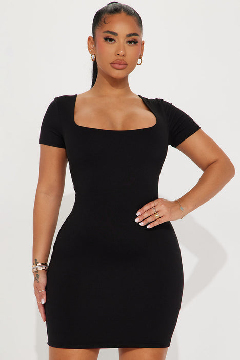 Fashion nova black dress short new arrivals