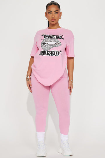Fdx Women's & Girl's Set Monarch Pink Compression Top & Leggings