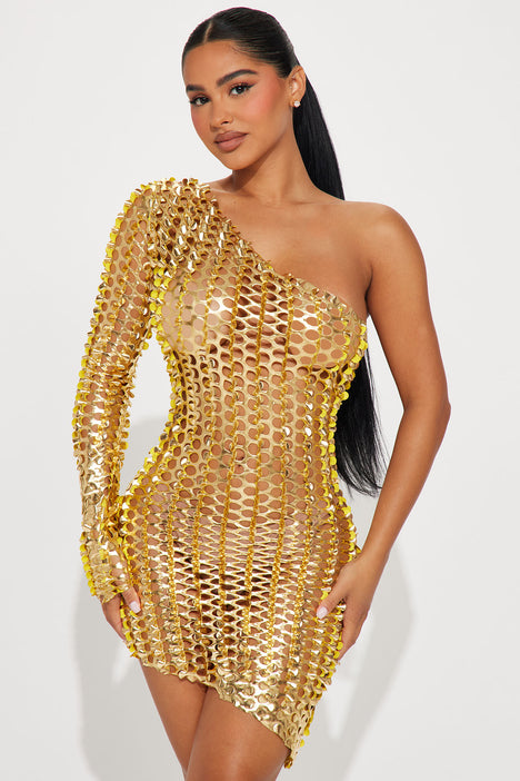 Fashion nova clearance dresses gold