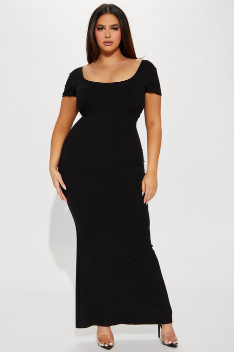 Adriana Shapewear Maxi Dress - Black, Fashion Nova, Dresses