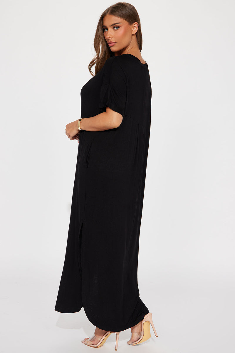Clara Oversized Maxi Dress - Black | Fashion Nova, Dresses | Fashion Nova