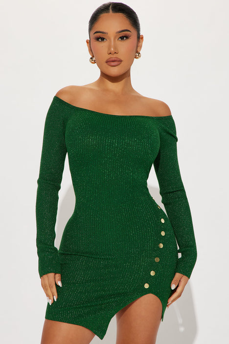 Gracie Sweater Midi Dress Green