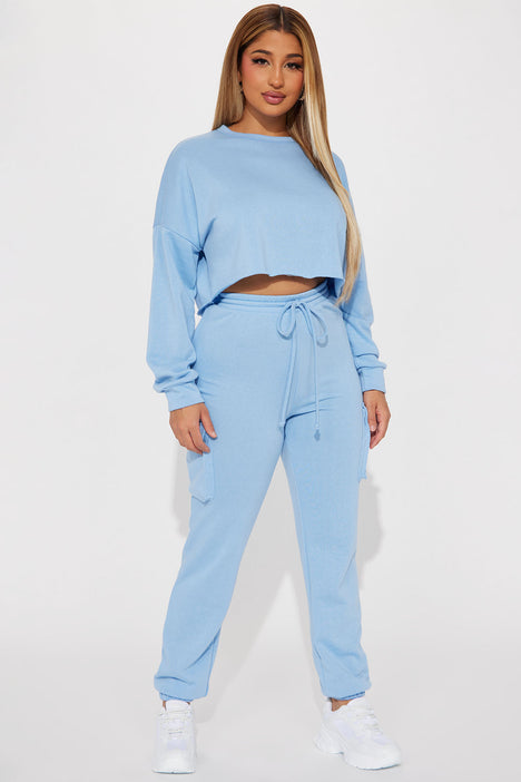 Leisure Series Cargo Jogger Set Blue