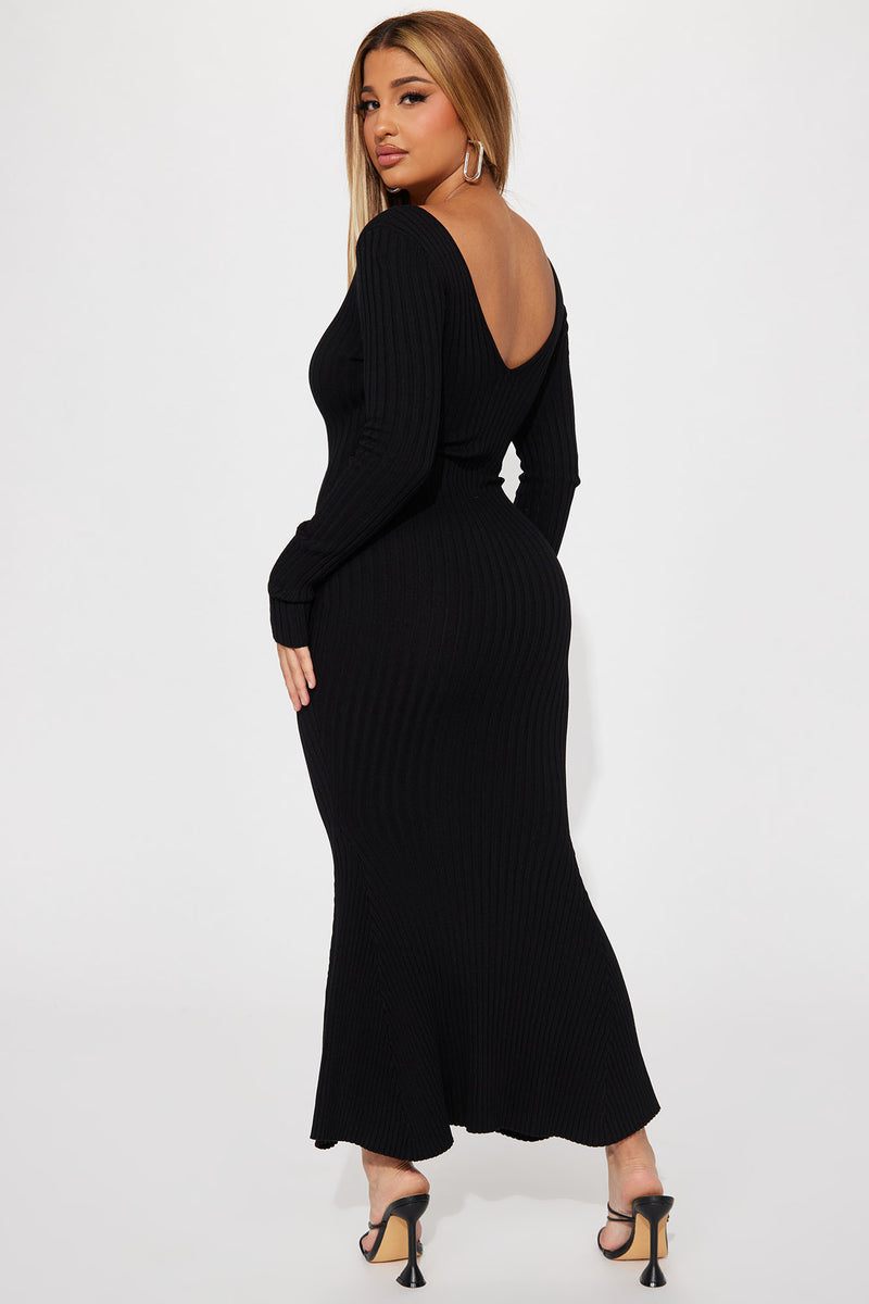 Aries Sweater Maxi Dress - Black | Fashion Nova, Dresses | Fashion Nova