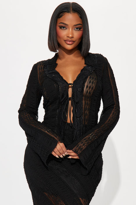 New look black lace dress top