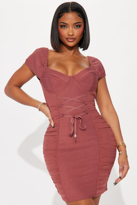 Mauve bandage dress deals