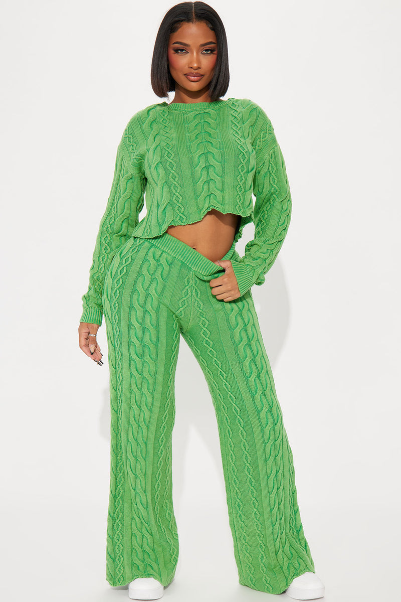 Ineza Mineral Wash Sweater Pant Set - Green | Fashion Nova, Matching ...