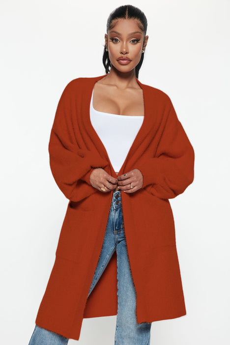 Rust sale womens cardigan