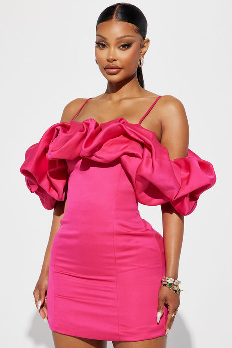 Exclusive Tulle Mini Dress - Hot Pink, Fashion Nova, Dresses
