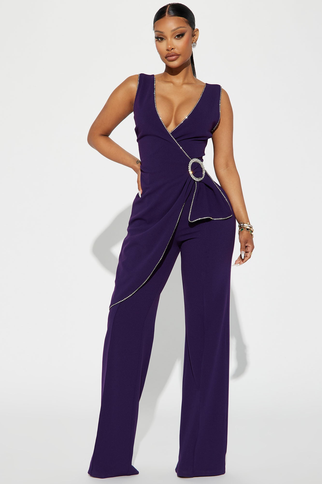 Enough Was Said Jumpsuit - Plum