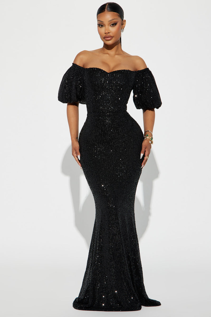 God's Gift Sequin Maxi Dress - Black | Fashion Nova, Dresses | Fashion Nova
