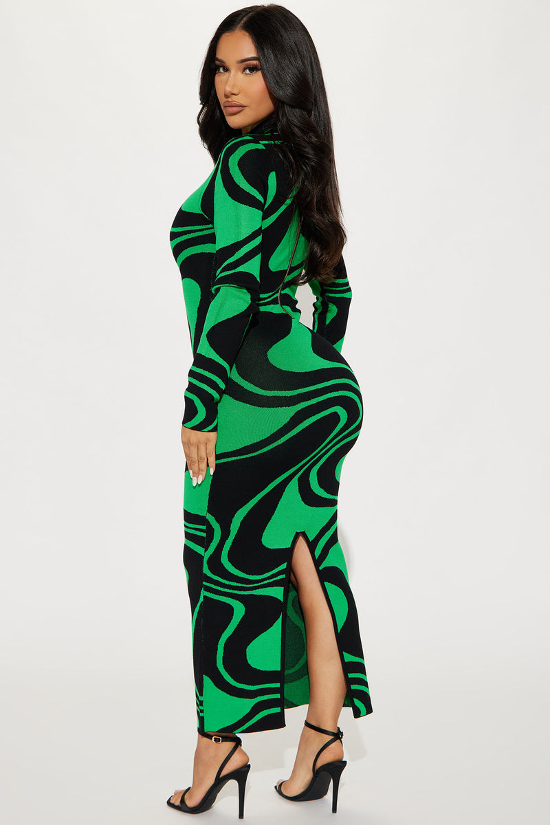 Azaria Sweater Midi Dress - Black/Green | Fashion Nova, Dresses ...