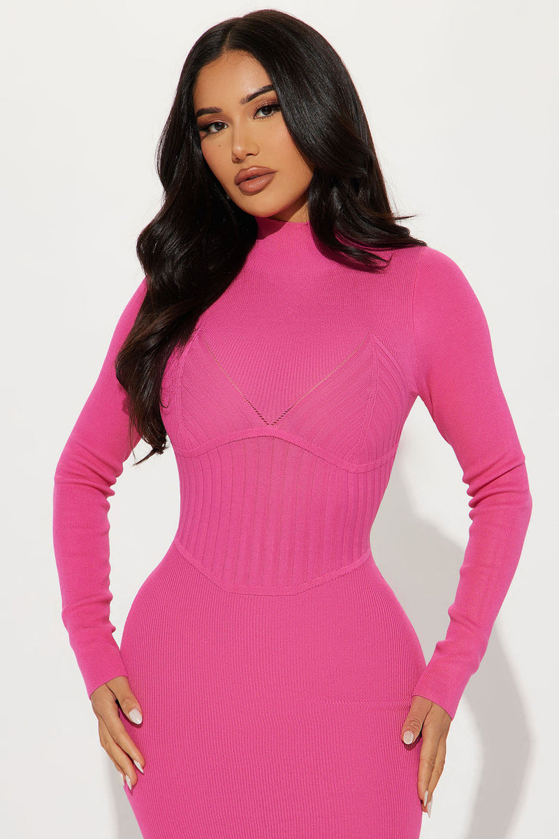 Jill Sweater Midi Dress - Hot Pink | Fashion Nova, Dresses | Fashion Nova