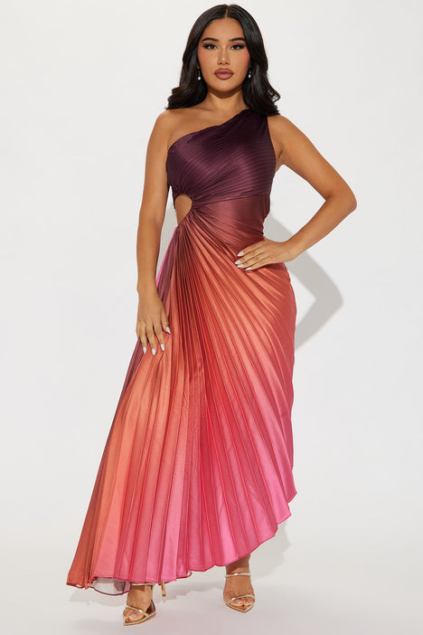 Tahiti Ombre Maxi Dress - Rust/combo, Fashion Nova, Dresses