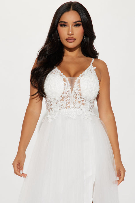 White embellished gown sale