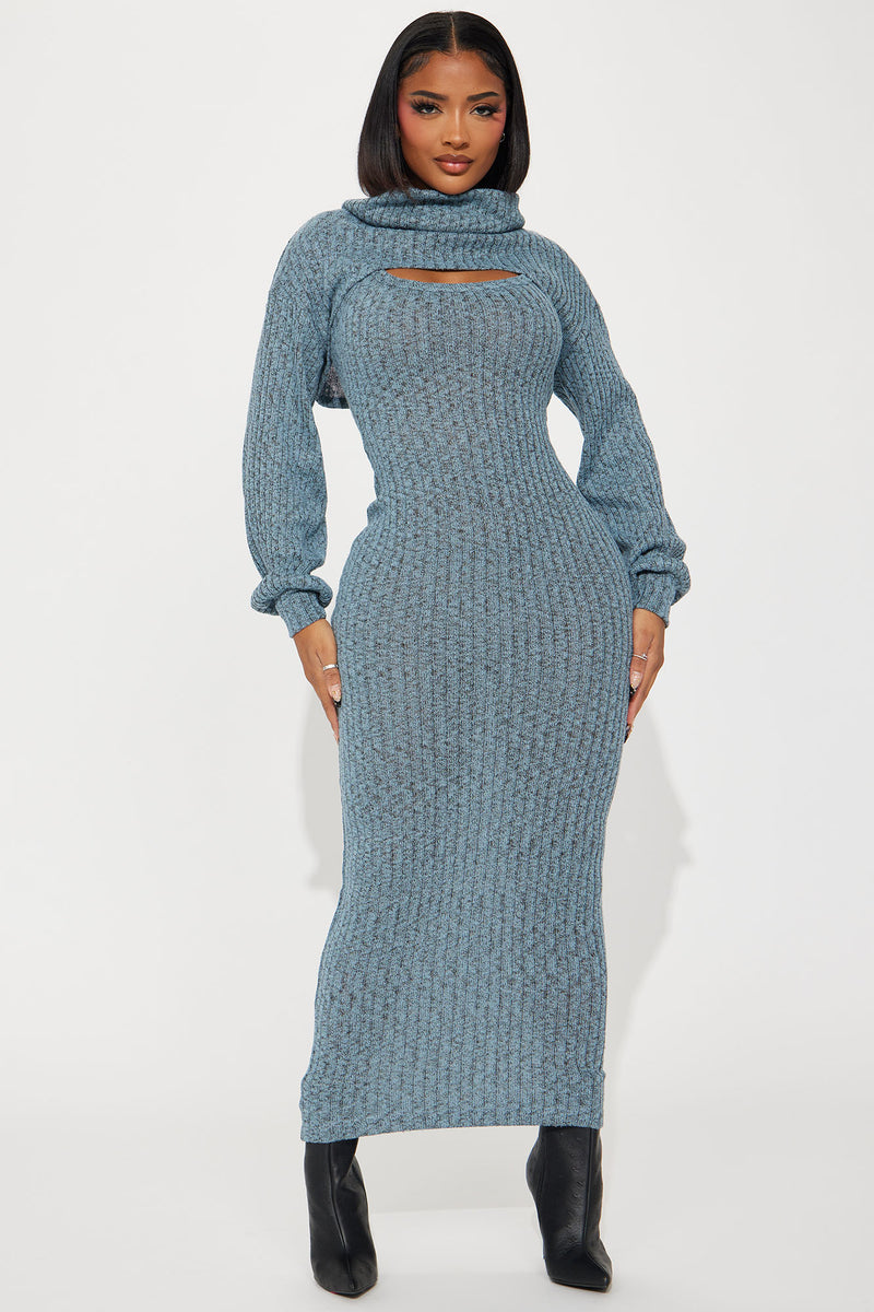 Laurie Sweater Maxi Dress Set - Blue | Fashion Nova, Dresses | Fashion Nova