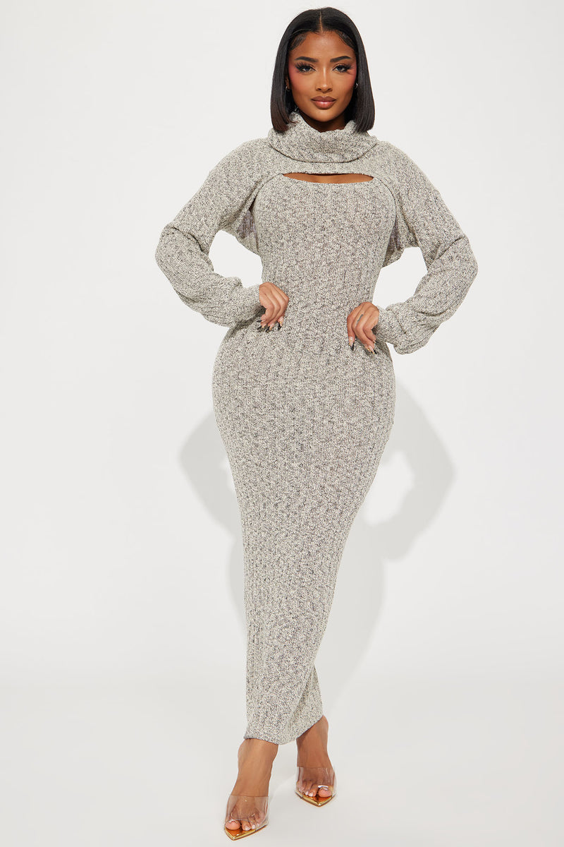 Fashion Nova Sweater Dresses 2026.Laurie Sweater Maxi Dress Set - Heather Grey | Fashion Nova, Dresses ...