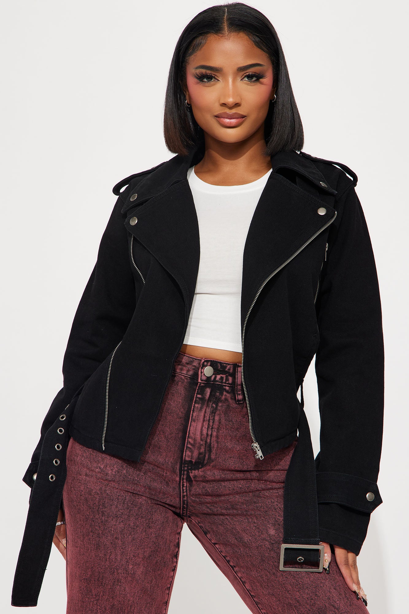 High Speed Denim Moto Jacket Black Wash