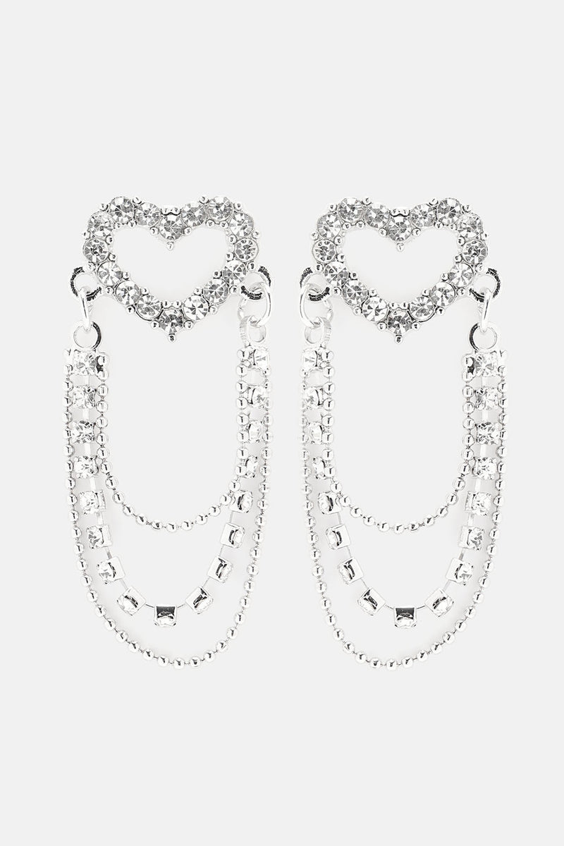 Heart Of Hearts Drop Earrings - Silver | Fashion Nova, Jewelry ...