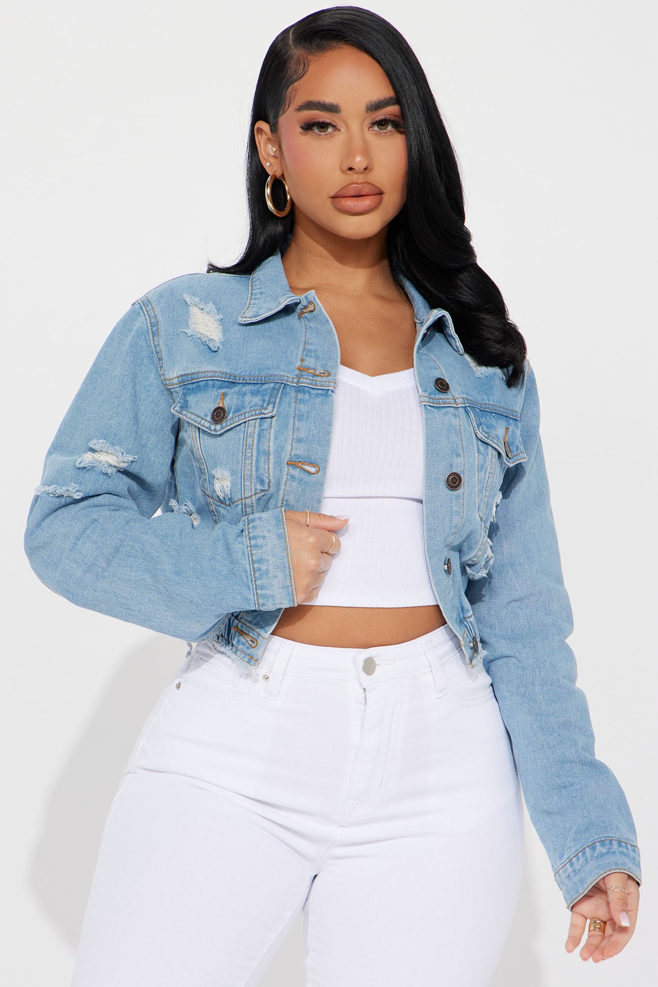 Ripped cropped jean best sale jacket