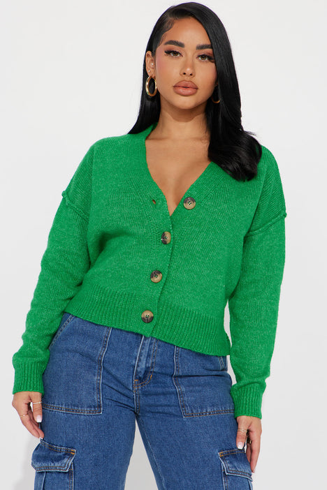 Kelly green shop cardigan sweater womens