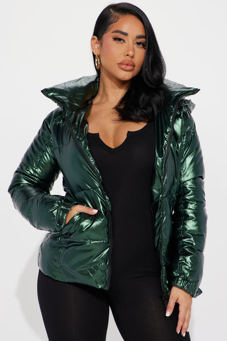 Fashion nova top metallic jacket