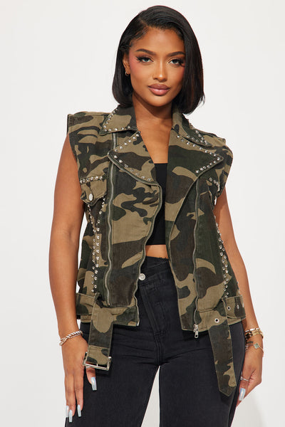 Camo vest women cheap