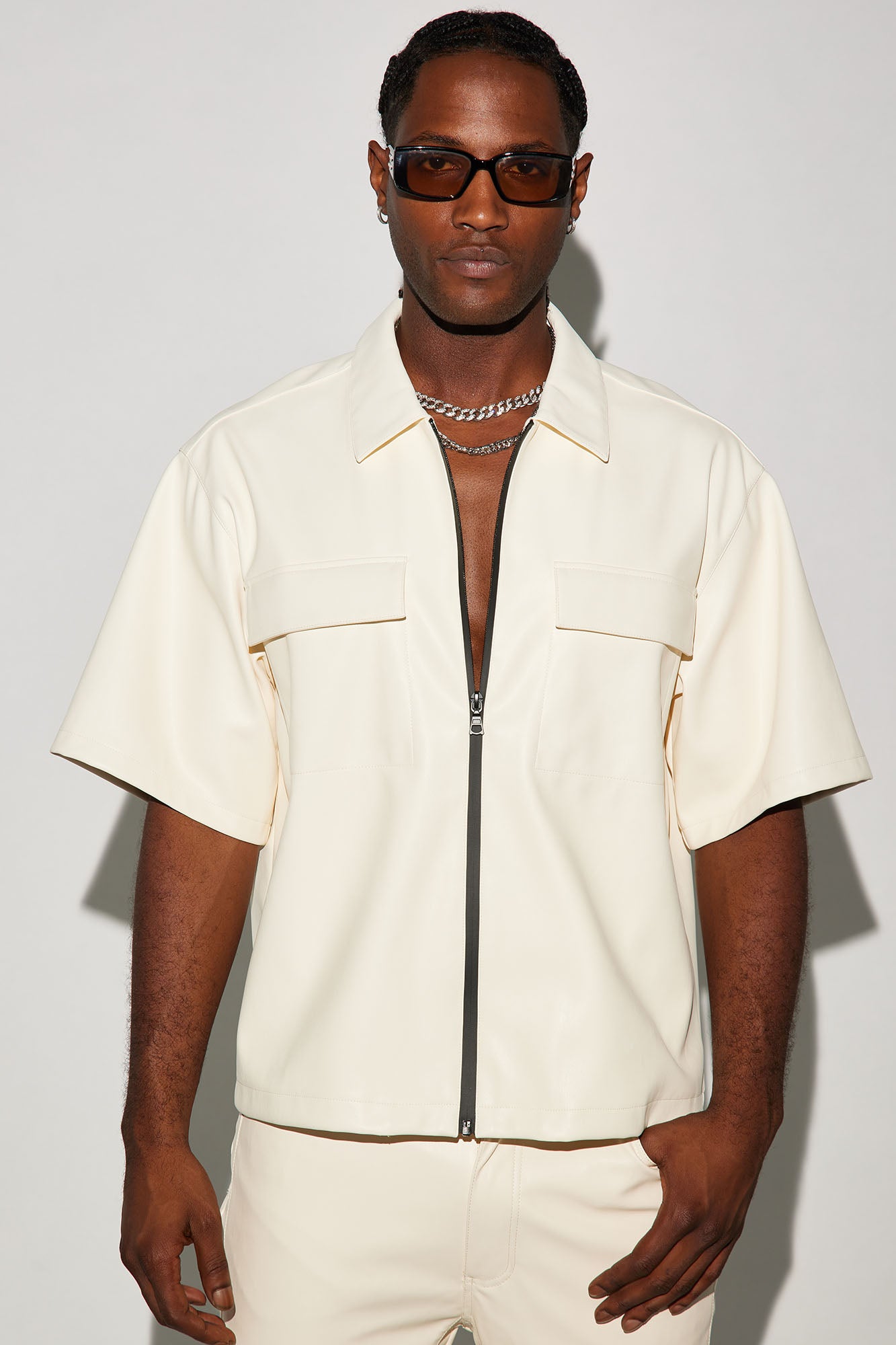 White faux leather top cheap