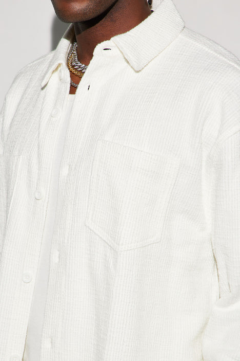 White long sleeve outlet button up shirt