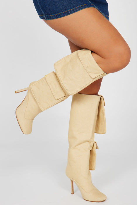 Get Used To It Knee High Boots Nude Fashion Nova Shoes