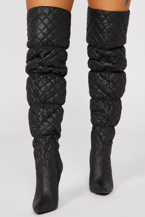 Quilted over store the knee boots