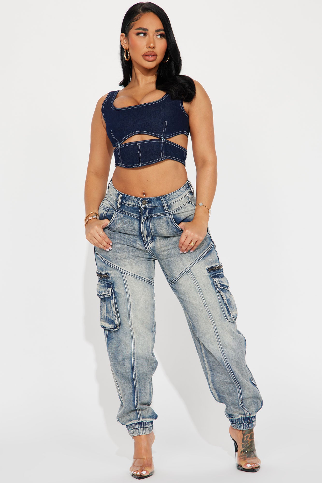 Superstitions Tinted Denim Joggers Medium Wash