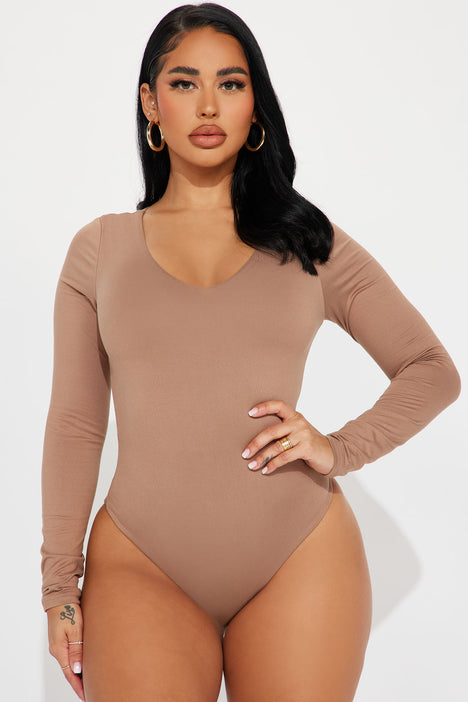 Myra Double Lined Bodysuit - Taupe