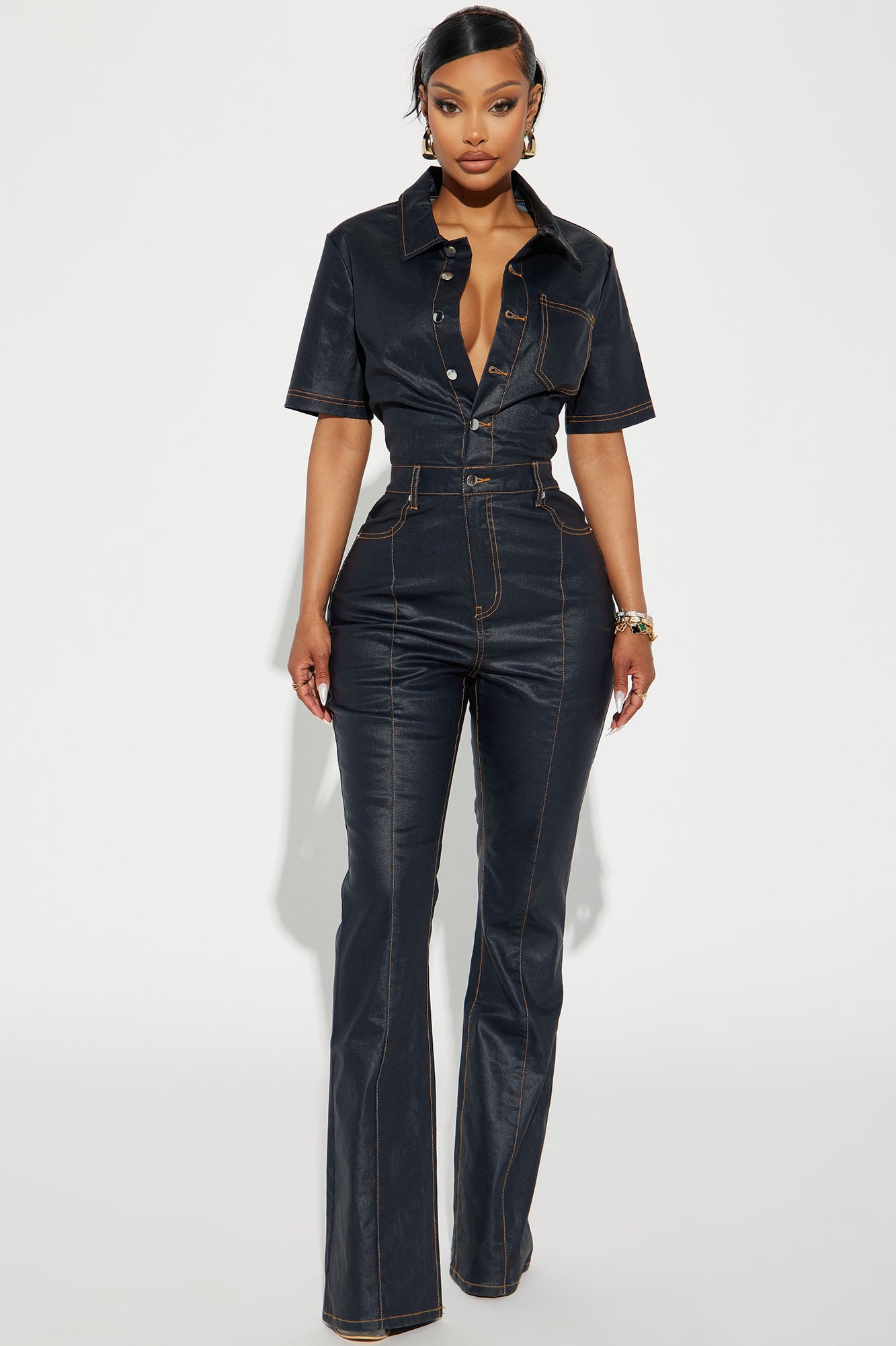 Time To Leave Denim Jumpsuit Denim