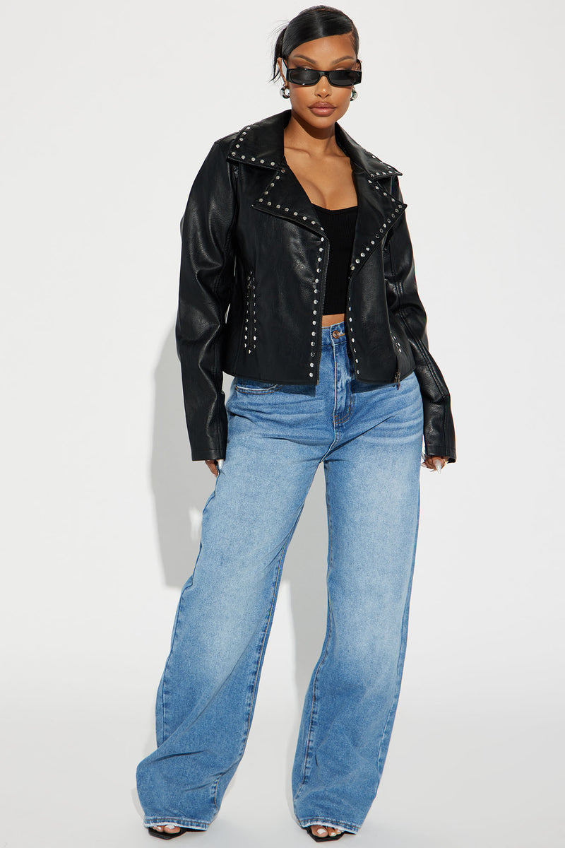 Christina Studded Moto Jacket - Black | Fashion Nova, Jackets & Coats ...