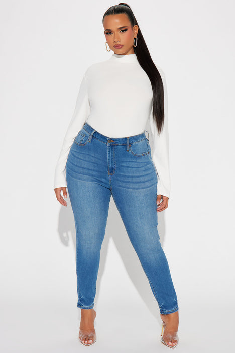 Hold You In Soft Stretch Skinny Jeans Medium Wash Fashion Nova