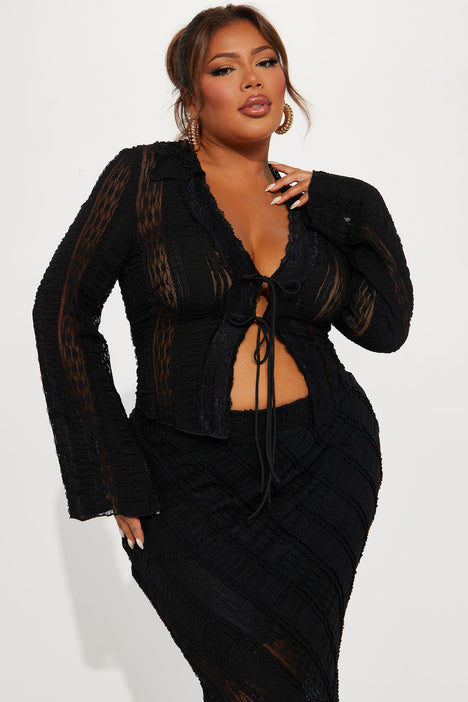 Black lace skirt plus size top