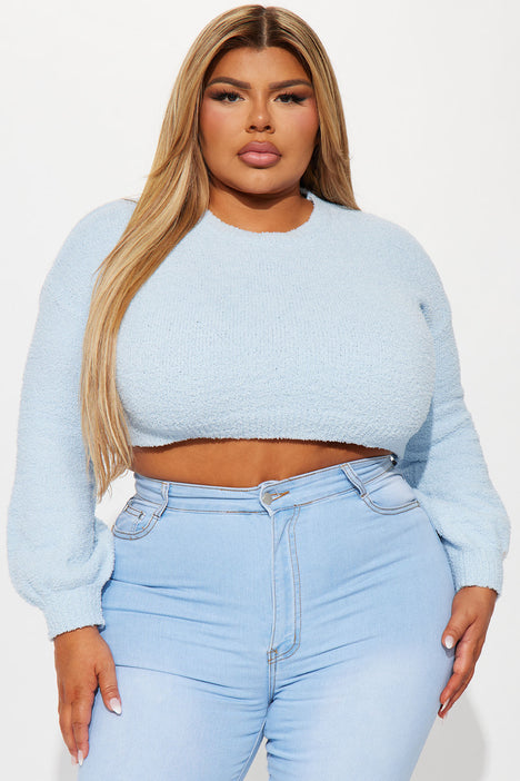 Light blue sweater plus size best sale