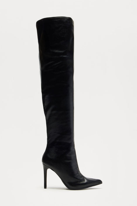 Fashion nova black thigh high boots store
