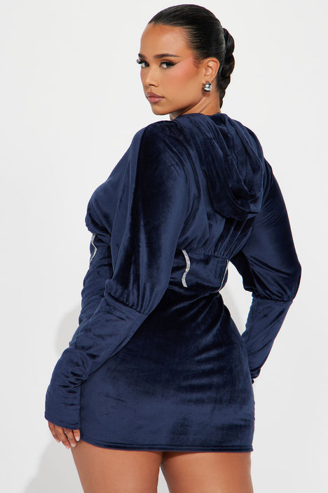 Velour deals hoodie dress