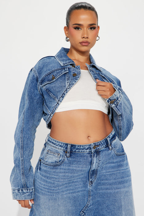 Cropped denim 2025 bolero jacket