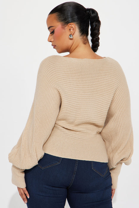 Cream balloon cheap sleeve jumper