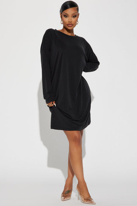 Black tshirt midi dress top
