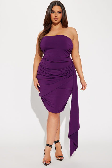 Eggplant color 2025 dress plus size