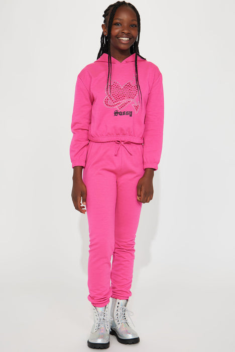 Hot pink 2025 jogger set
